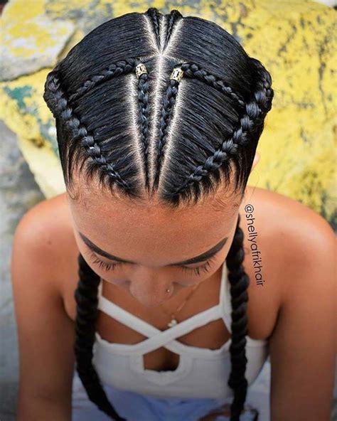 Two Braids Feed In Cornrows 11 African Braids Hairstyles Goddess