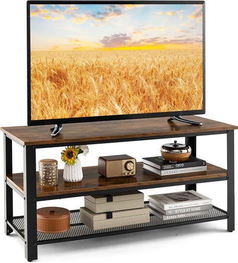 Tangkula Small Tv Stand For Tvs Up To Inch Wood Media