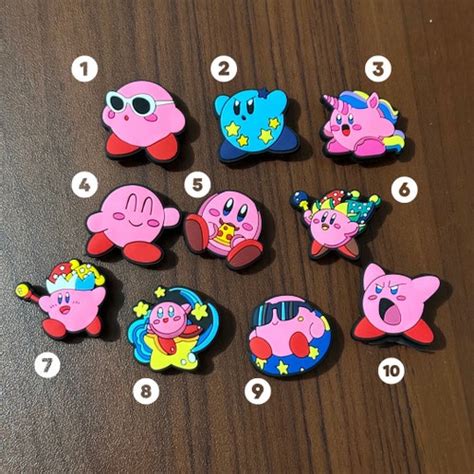 Kirby Croc Charms Set Of 10 Gamer Croc Charms Video Game Etsy