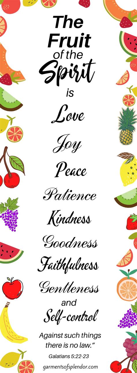 The Fruit Of The Spirit Is Love Peace Kindness Goodness And Self