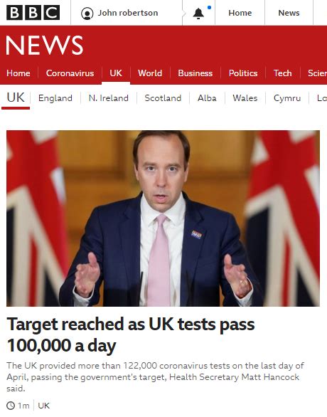 Hancock Did Not Hit Testing Target Bbc And Herald Fall For Uk