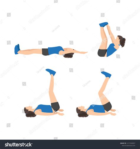 Woman Workout V Ups Crunches Jack Stock Vector Royalty Free