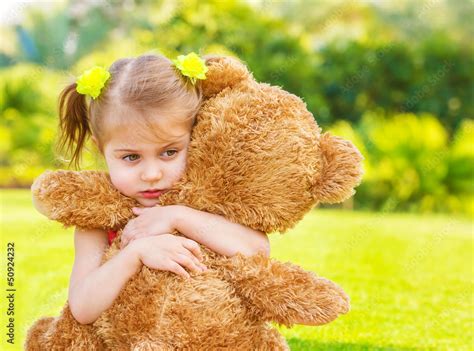 Sad Girl With Teddy Bear Stock Photo Adobe Stock