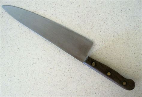 Chicago Cutlery 44s Chefs Knife Stainless Steel 10 Blade 5 Wood