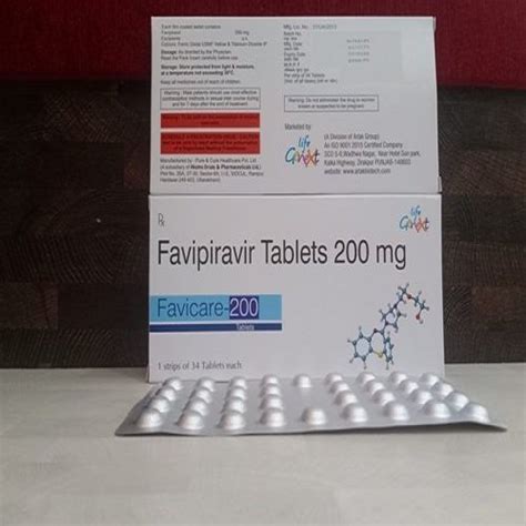 Favipiravir 200 Mg Favicare 200 At 2550 Box Favivent Favipiravir