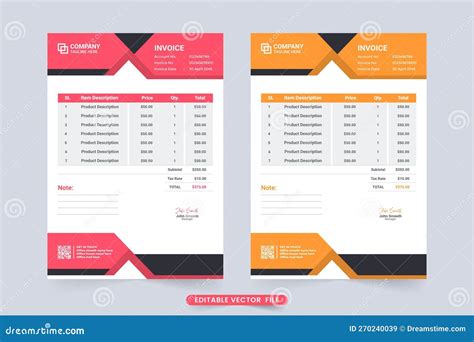 Minimal Invoice Template And Price Receipt Vector With Abstract Shapes