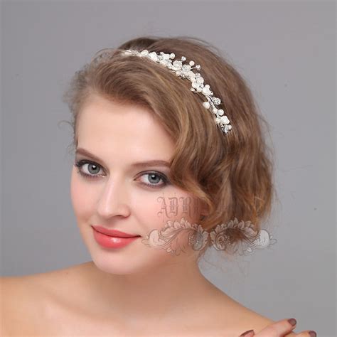 Wedding Hair Accessories Bridal Headband Ivory White Pearls