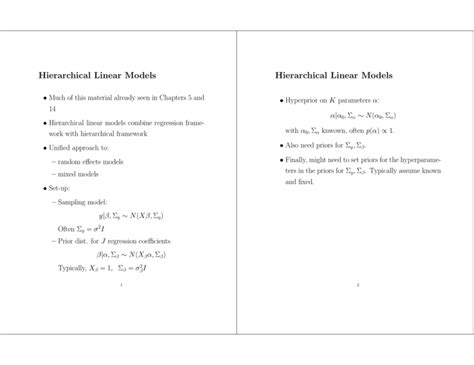 Hierarchical Linear Models