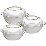 Amazon Asian Ambiente Large Food Warmer Hot Pot Set Of Insulated Casseroles 6 8 And 10