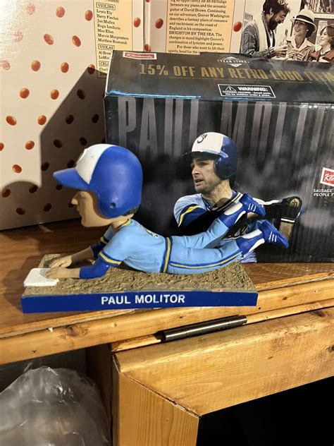 2015 MLB Milwaukee Brewers Paul Molitor Sliding Bobblehead HOF Twins