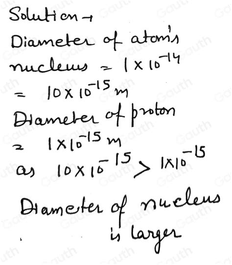 Solved The Average Diameter Of An Atom’s Nucleus Is About 1 10 14 Meter The Diameter Of A