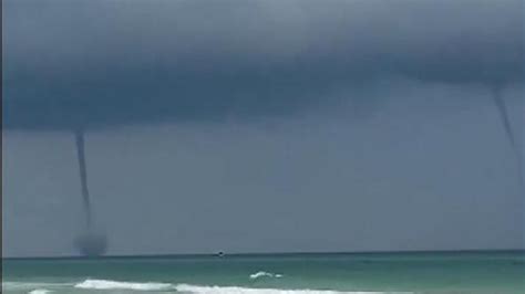 Florida Rare Double Waterspout Spotted Off Panama City Beach Coast Us News Sky News