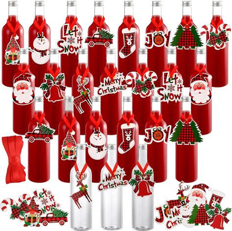 Amazon Zhehao Set Ml Christmas Clear Wine Bottles With Caps