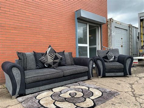 Grey And Black Dfs Sofas Delivery 🚚 Sofa Suite Couch Furniture In