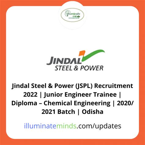 Jindal Steel Power JSPL Recruitment 2022 Junior Engineer Trainee