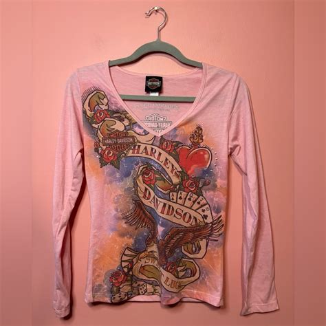 Y K Harley Davidson Ed Hardy Style Longsleeve Shirt Gem