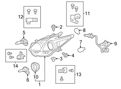 2013 Prius Headlight Assembly Diagram Headlight Assembly Dif