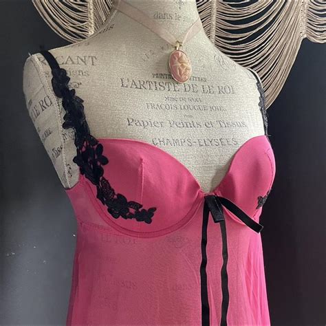 Hot Pink Babydoll Inner Secrets Size Small Depop