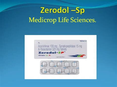 Zerodol Sp Tablets Aceclofenac Paracetamol Tablets Mg At Rs