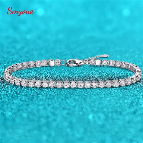 Smyoue 3mm Moissanite Tennis Bracelet For Women Man Full Diamond