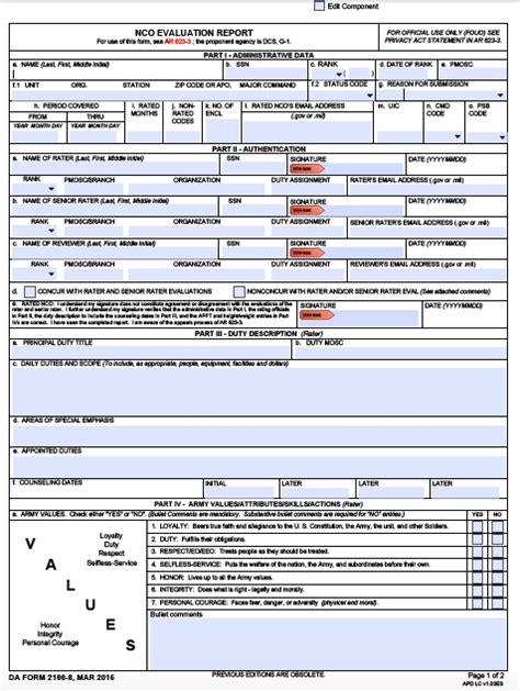 Nco Support Form Example