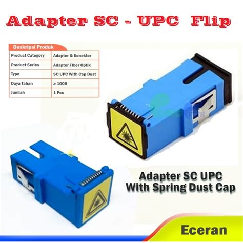 Jual Adapter Barrel Fiber Optic Sc Upc Flip Eceran Adaptor Sc Upc