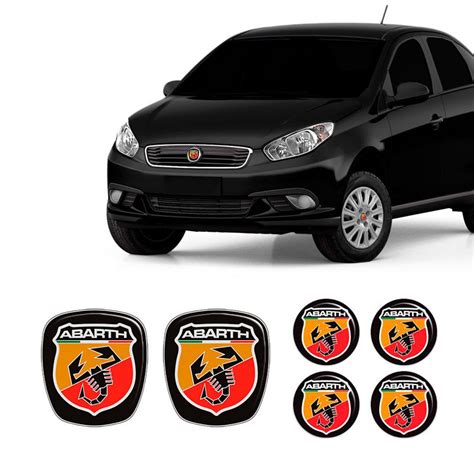 Kit 7 Adesivos Emblemas Abarth Fiat Grand Siena