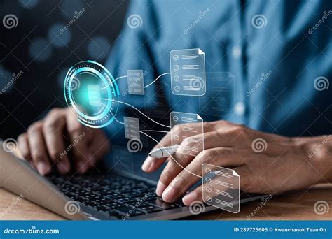 Document Node Planning And Digital Form Checklist By Laptop Computer