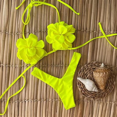 Sexy Floral Micro Bikini 2024 Women Swimsuit Female Swimwear Thong Bikinis Set Brazilian Beach