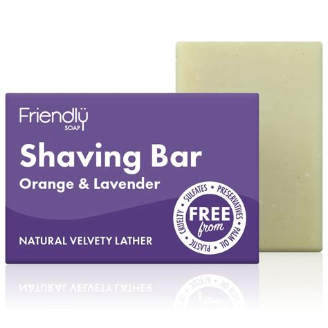 Friendly Soap Natural Shaving Soap Bar Orange And Lavender 95g