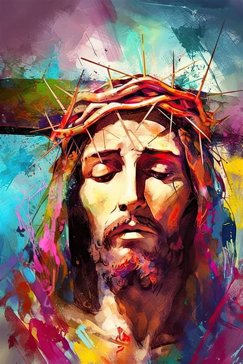 E Cross Stitch Pattern Jesus Portrait Oil Painting Downloadable Pdf