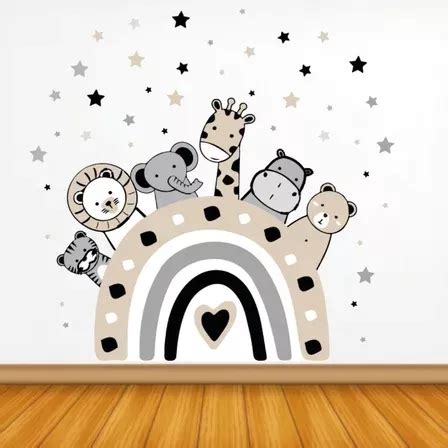 Vinilos Decorativos Para Pared Infantil Animales Nórdicos X 10 Uni