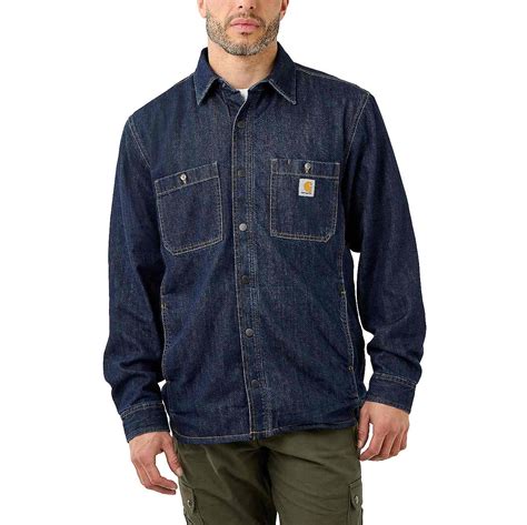 Relaxed Fit Denim Fleece Lined Snap Front Shirt Carhartt®