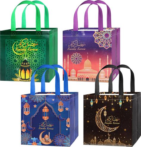 Howaf Pcs Ramadan Gift Bags Ramadan Mubarak Gift Bags With Handle