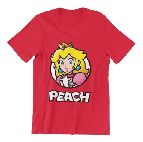 Polera Unisex Mario Bros Peach Princesa Algodon Estampado Cuotas Sin