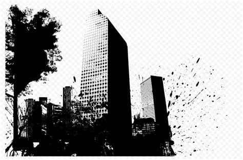 Hd Png Black White Skyline City Building Silhouette Citypng