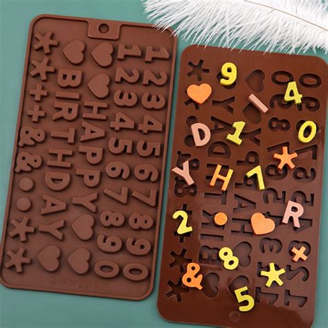 Silicone Numbers Alphabets Molds 2 Pack Letter Tray Happy Birthday