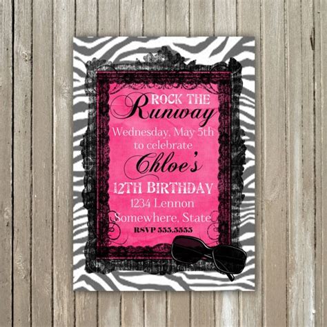 Fashion Show Birthday Party Invitation Runway Birthday Party Etsy