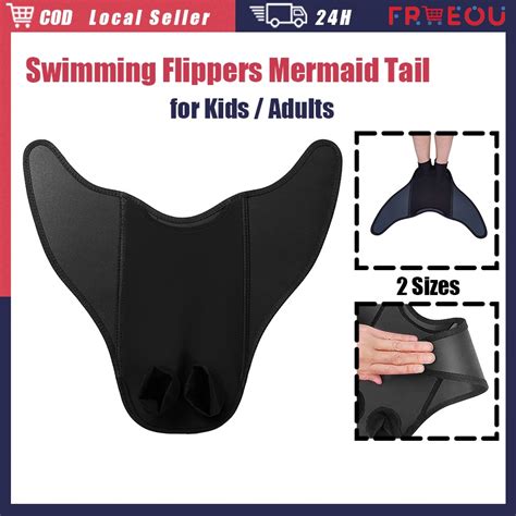 2 Sizes Swimming Flippers Mermaid Tail Monofin Flippers Diving Swim