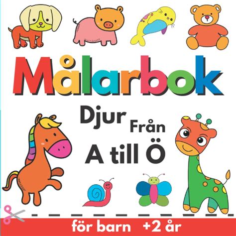 Buy Djur målarbok för barn 2 5 år 55 enkla och lätta att färglägga