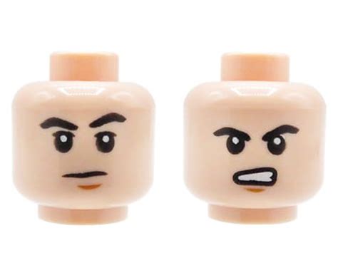 Lego Minifigure Head Man Light Nougat Neutral Angry Extra Extra