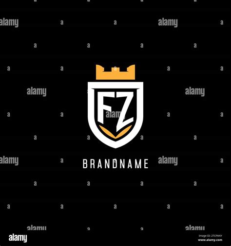 Initial FZ Logo With Shield Esport Gaming Logo Monogram Style Vector