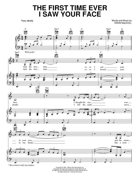 The First Time Ever I Saw Your Face Sheet Music By Leona Lewis Piano