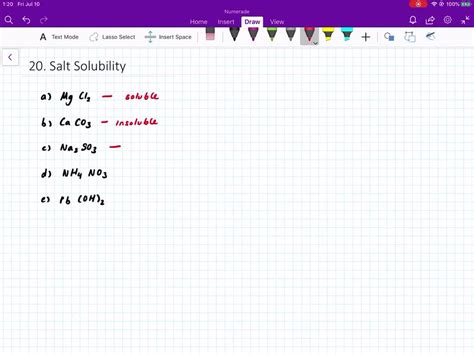 Solved Using The Solubility Generalizations Given In Section