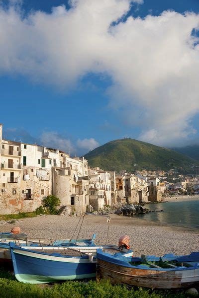 Prints Of Boats On Beach Cefalu N Coast Sicily Cefalu Sicily Boat