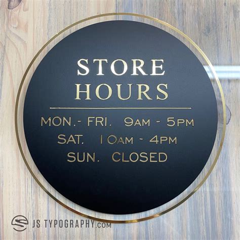 Store Hours Decal Business Hours Decals Store Hours Signs Hours Of