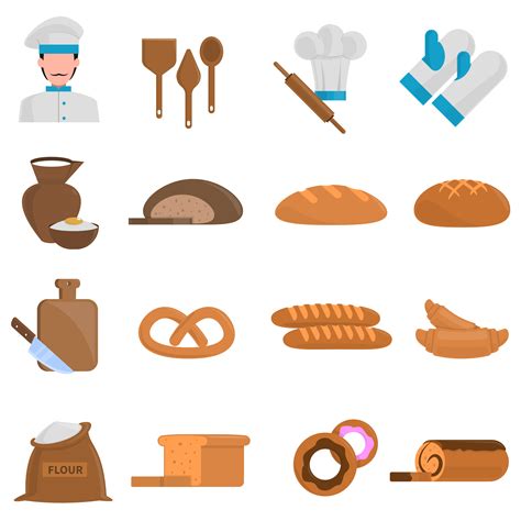 Bakery Icons Set Vector Art At Vecteezy