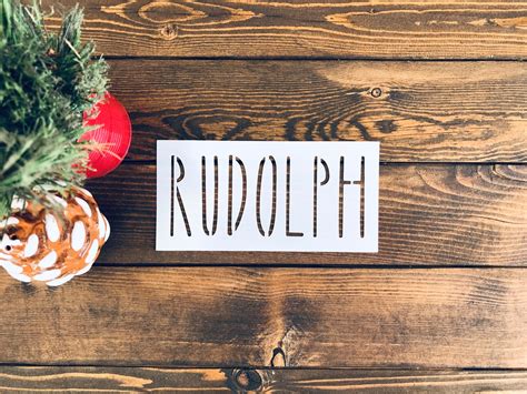 Stencil Rudolph Word Stencil Diy Christmas Decor Mini Etsy