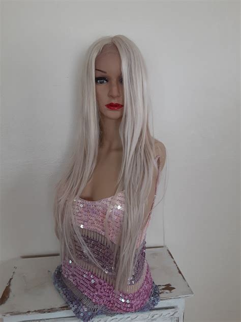 Light Platinum Blonde Lace Front Wig Etsy