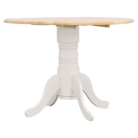 Coaster Allison Round Natural Brown And White Wood Top Pedestal Dining